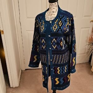 Chico's Multicolor Geometric Cardigan